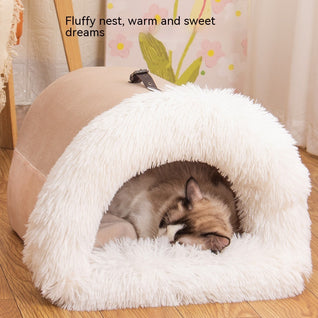 Plush Cave Pet Bed