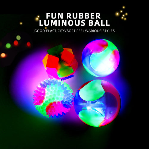 Interactive Light-Up Dog Ball Toy — Flashing LED Elastic Rubber Ball for Small Dogs | Fetch, Play & Teeth Training Toy