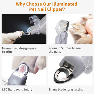 LED Pet Nail Clippers with Magnifier