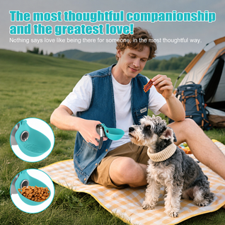 Stainless Steel Dog Water Bottle with Bowl
