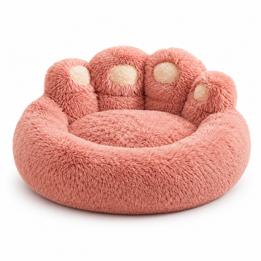 Paw-Shaped Plush Pet Bed