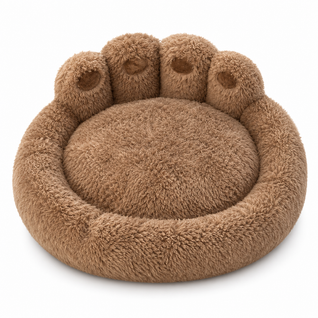 Paw-Shaped Plush Pet Bed