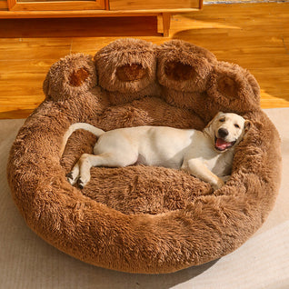 Paw-Shaped Plush Pet Bed