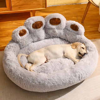 Paw-Shaped Plush Pet Bed