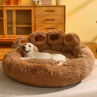 Paw-Shaped Plush Pet Bed