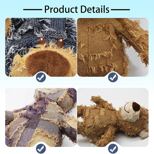 Indestructible Robust Bear, New Indestructible Squeaky Toys For Dogs, Durable Squeaky Dog Toys For Heavy Chewers, Interactive Dog Toys